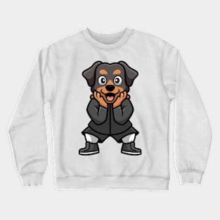 Shocked Rottweiler Cartoon Crewneck Sweatshirt